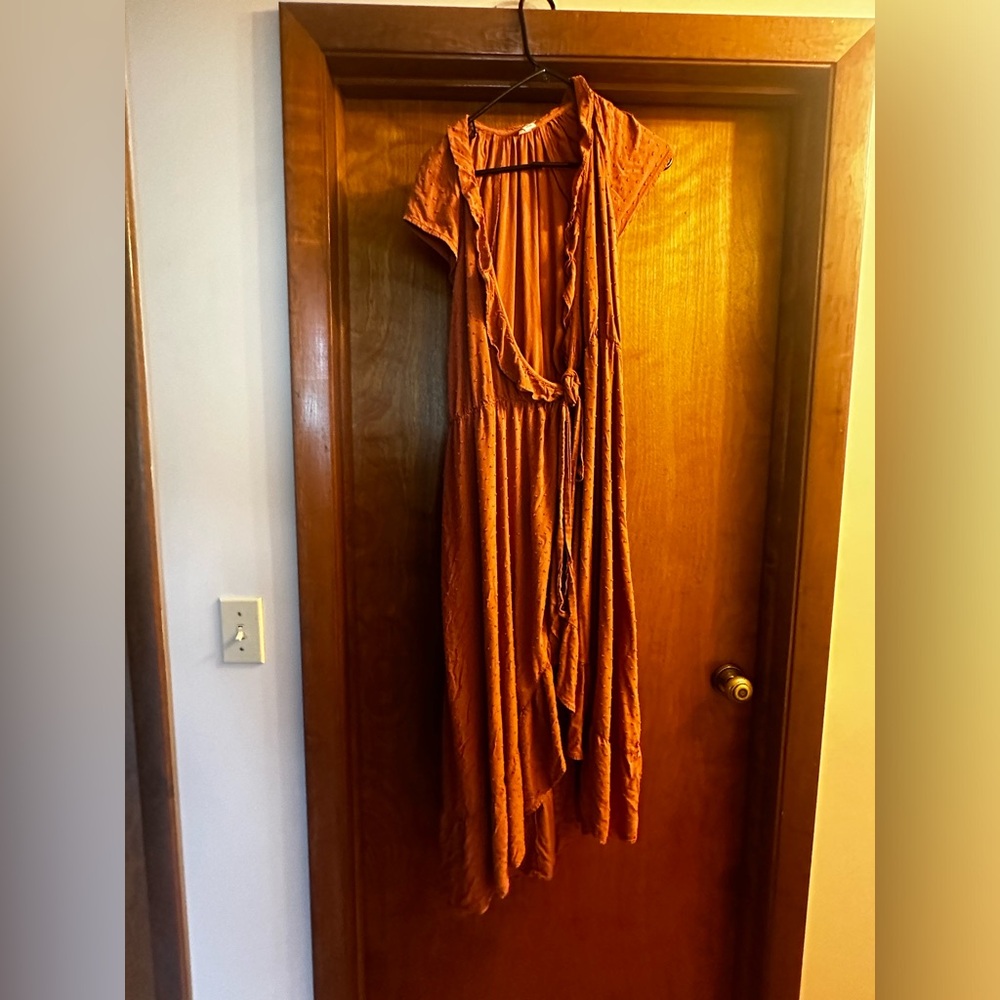 Old Navy Rust Colored Wrap Midi Dress